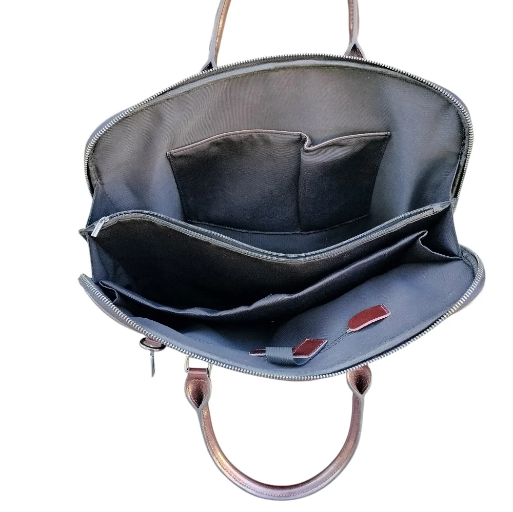 Blofinche Laptop Messenger shoulder bag Genuine Leather Briefcase 13.3 15.6 Inch